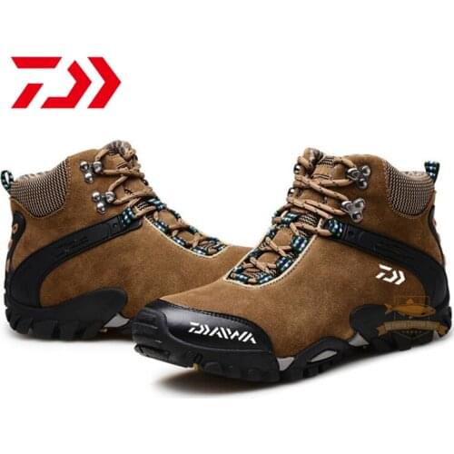 2021 Daiwa Men Hiking Fishing Shoes Outdoor Sport Travel Shoes Breathable Non-slip Keep Warm Plus Velvet Climbing Fishing Shoes