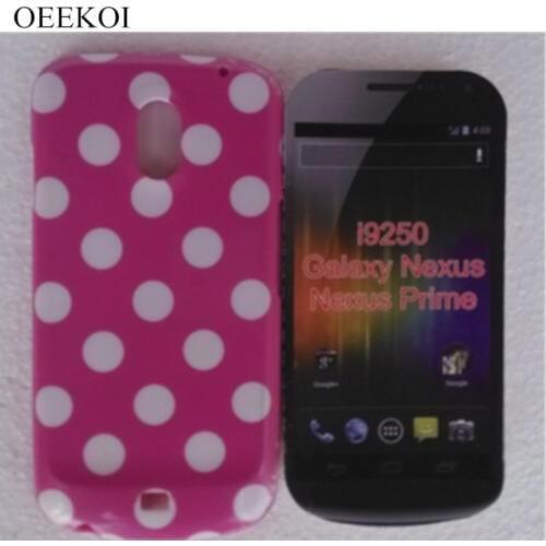 OEEKOI Polka Dots Soft TPU Candy Skin Pouch Back Cover Case for Samsung Galaxy Nexus i9250