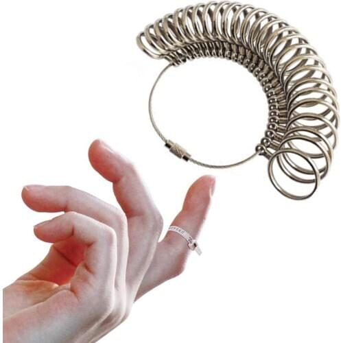 US UK EU Metal Finger Ring Gauge Sizer Jewelry Making Size Measuring Tools Set