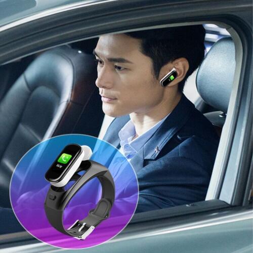 New Bluetooth Earphone AndTheBracelet Watch Sports Fitness Activity Heart Rate Tracker Blood Pressure Wristband IP67 Waterproof