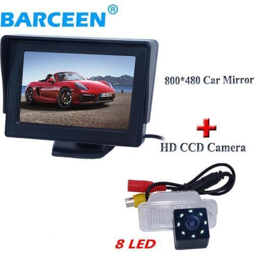 Fit for Ford-focus hatchback MONDEO Fiesta 4.3" car screen monitor +170 degree car parking camera 8 led waterproof