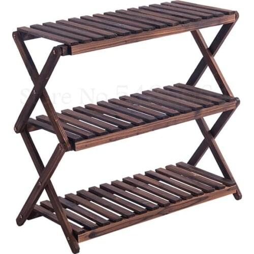 Folding Solid Wood Living Room Succulent Small Flower Stand Home Multi-layer Flower Stand Flower Pot Stand Indoor Balcony