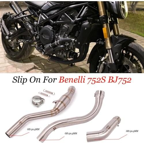 Slip On For Benelli 752S BJ752 Motorcycle Exhaust Pipe System Escape Modify Tube Link Pipe Catalyst Delete Eliminator Enhanced