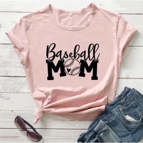 Basketball Mom Life Funny 100%Cotton T-Shirt Womens Baseball Shirts Gift For Her Basketball Fan Shirt