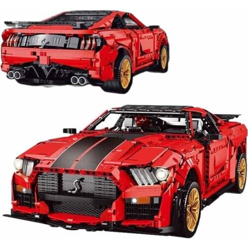 1:8 Scale Shelby GT500 Super Racing Car Building Blocks Model Famous Speed Vehicle Bricks MOC Creative Toys For Children Gifts