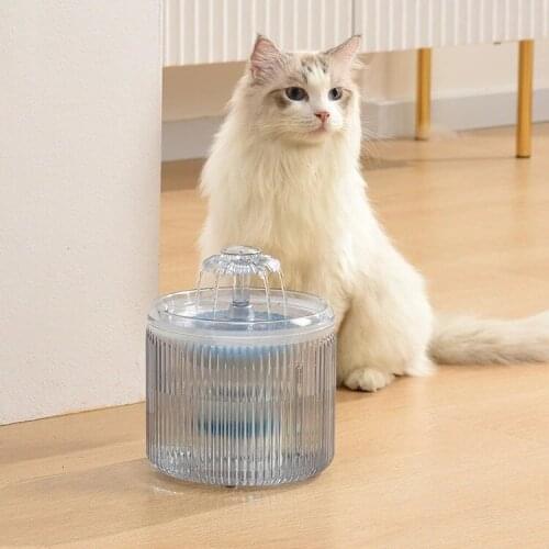 Pet Cat Water Fountain USB Automatic Cat Water Dispenser Feeder LED Light Smart Dog Cat Water Dispenser Pet Drinking Feeder