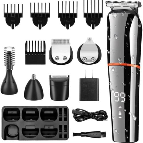 Waterproof Multifunction hair trimmer beard grooming facial body hair clipper for men elelctric hair cutter machine set