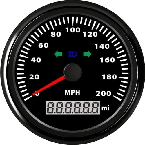 1pc 85mm Automotive GPS Speedometers 0-200MPH Car Speed Mileometers Device Red Backlight with Left & Right Turn Signal Light