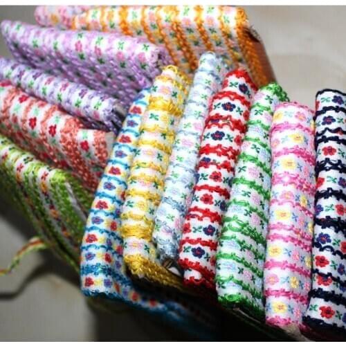 12mm width flowers embroidered ribbon Lace Trimming garments Dress Accessories GH125