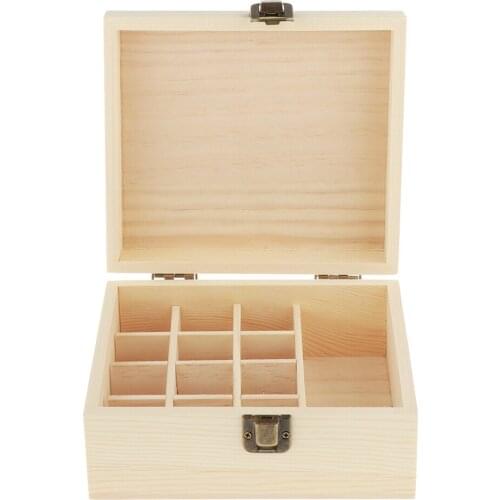 12Grids Wooden Essential Oils Carrying Case Box Aromatherapy Oil Organizer Premium Protection Hard Shell Case For Roller Bottles