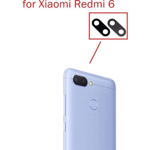 2pcs/lot for Xiaomi Redmi 6 Back Camera Glass Lens Main Rear Camera Lens with Glue for Xiaomi Redmi 6 Repair Spare Parts