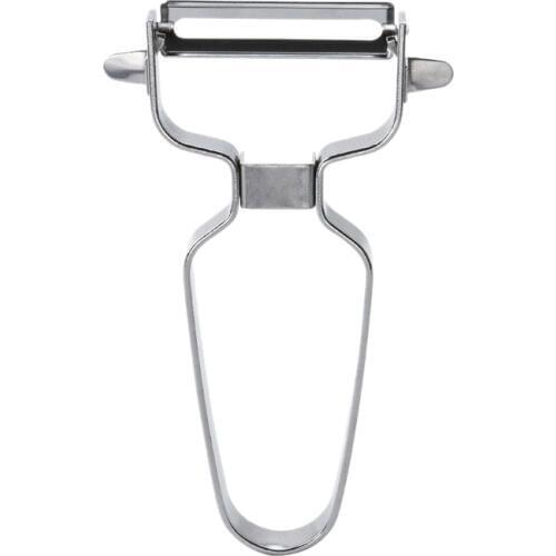 2 In 1 Fruit And Vegetable Slicer Planer Potato Carrot Grinder Kitchen Tool U-Shaped Handle Peeler Silver 430 Stainless Steel