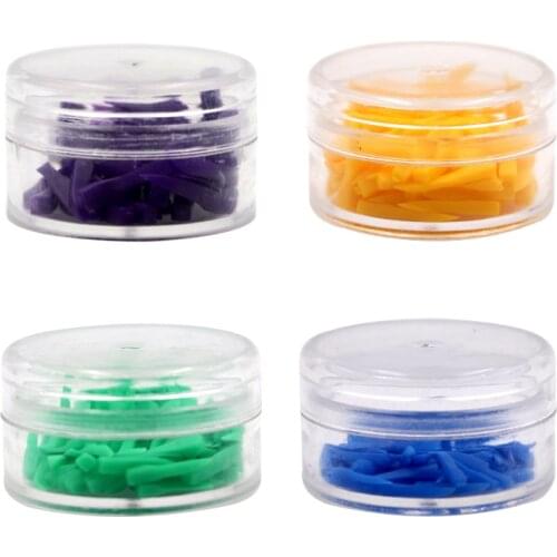 4 Boxes Four Colors Disposable Dental Teeth Wedges Dental Medical Tool Plastic Wedge Tooth Care Material Denture Arc Concave