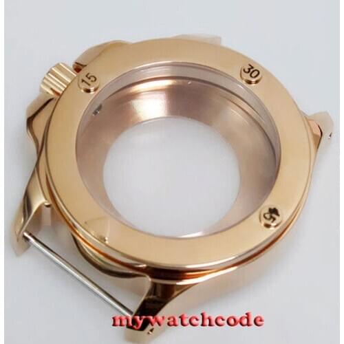 47mm Parnis Gold Plated Polished 316L Stainless Steel Case With Sapphire Crystal For ETA 2824 2836 Automatic Movement
