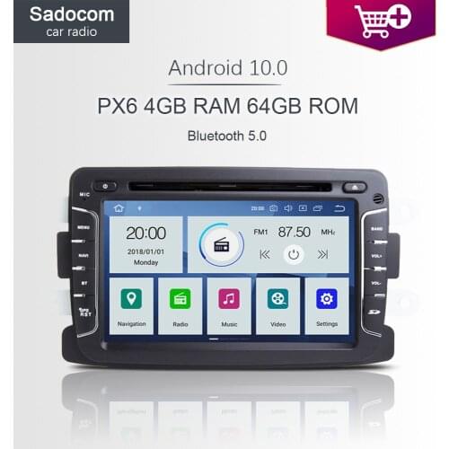 PX6 1 din Android 10.0 Car DVD Player 6 Core 64GB ROM car radio RDS autoradio For Dacia Renault Duster Logan Sandero LADA Xray2