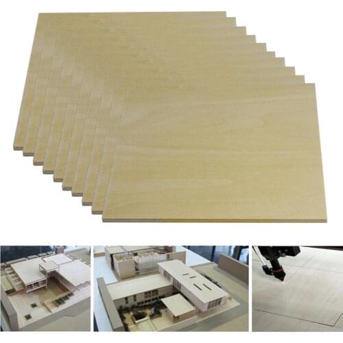 10 Pieces White Wood Squares Wood Pieces Unfinished Square Wood Plates Slices Cutouts for DIY Arts Craft Project, Decoration