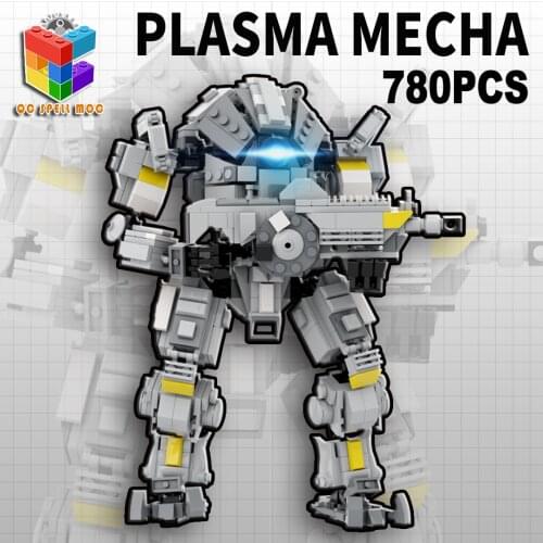 BuildMOC 780Pcs+ DIY STEM Titan Fall No.2 Mecha Model Small Particle Building Blocks Educational Toys Set For Kid Gifts