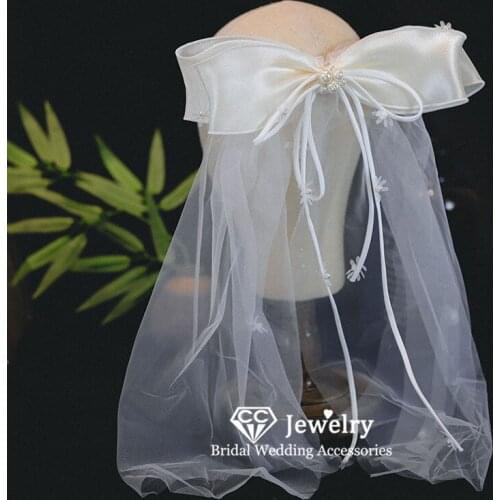 CC Hair Veil Women Hairwear Wedding Accessories Engagement Jewelry Bridal Headdress Butterfly Shape Short Veils Lace Gift AN176