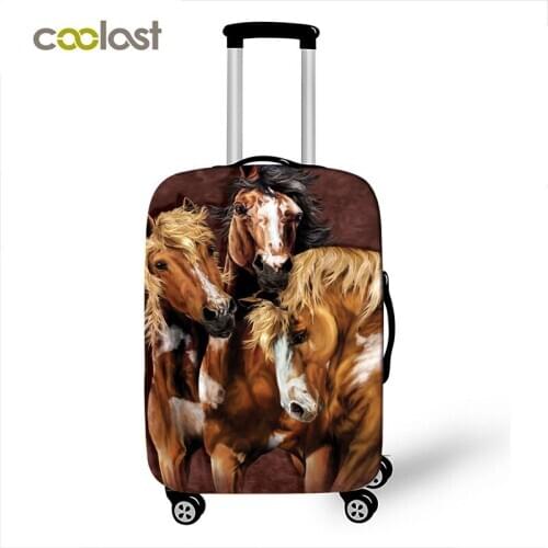 Cute animal horse / lion / dog / cat print luggage cover Travel Accessories elastic suitcase cover anti-dust trolley case covers