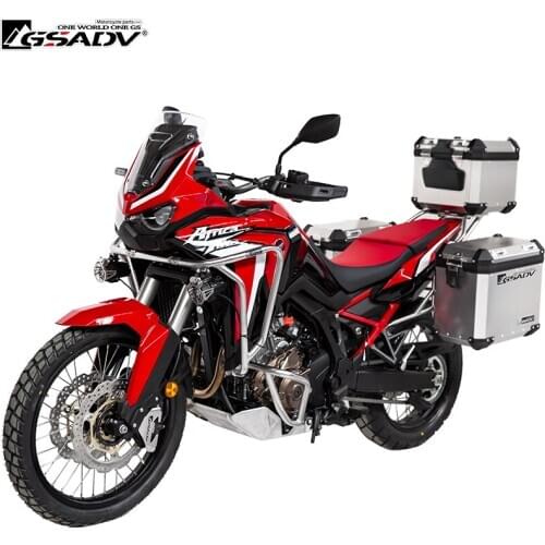 For Honda CRF1100L Aluminum Side Box Motorcycle Trunk Tail Box Storage Case Steel Bracket