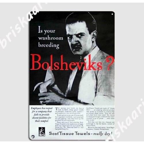 Is Your Washroom Breeding Bolsheviks Poster Metal Plaque Plaques Custom Wall Wall pub Tin sign Posters