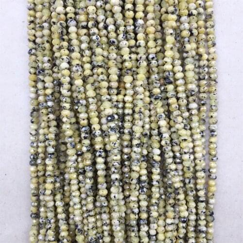 Faceted 3*4MM Yellow Turquoise Cut Round Beads Gemstone Small Size Tiny DIY Natural Stone Gem Jewelry Making Bracelets Necklace