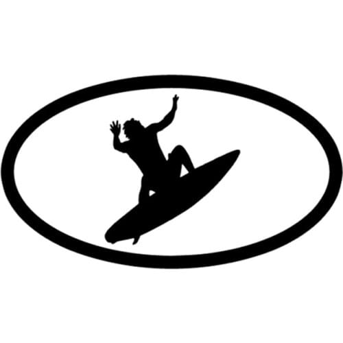 Personality Car Stickers Fashion Surfing Extreme Sports PVC Car Decoration Accessories Stickers Creative Waterproof Black/white