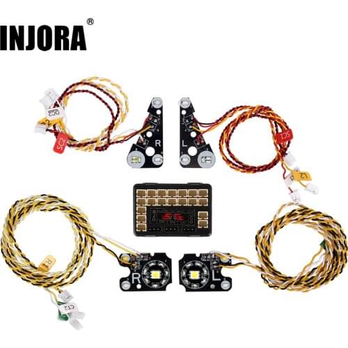 INJORA TRX4 RC Car Front Rear LED Lights Lamp Group for 1/10 RC Crawler Traxxas TRX-4 Defender