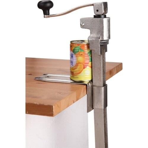 Commercial Can Opener 15.7 inches Tabletop Can Opener Heavy Duty Manual Table Can Opener With Angled Bar For Restaurant Hotel