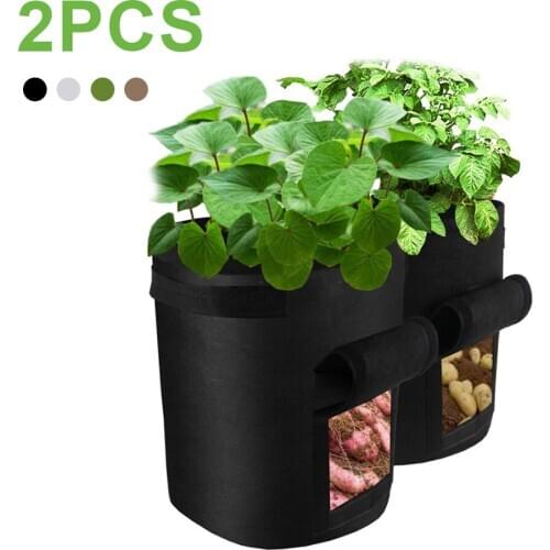 2Pcs Plant Growth Bags Home Garden Potato Tomato Carrot Pots Greenhouse Vegetable Planting Bag Garden Growing Bags Seedling Pot