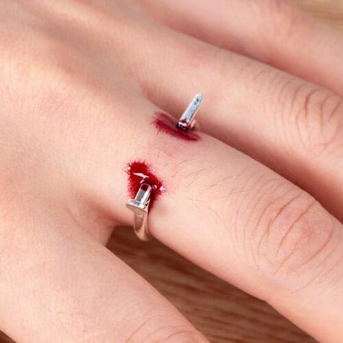 Creative Sliver Screw Nail Rings for Women Men Hip Hop Rock Resizable Unisex Ring Jewelry Halloween Gifts Anillo Hombre Bijoux