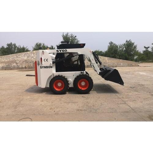 SY60 Mini Skid Steer Backhoe Loader Wheeled Loading 850kg Hydraulic Motor