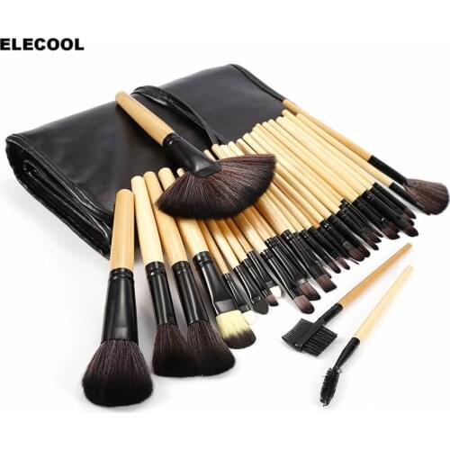 ELECOOL 32PCS Makeup Brushes Set Contour Foundation Powder Eyeshadow Eyeliner Lip Blush Make up Brushes with Bag Cosmetics Tool