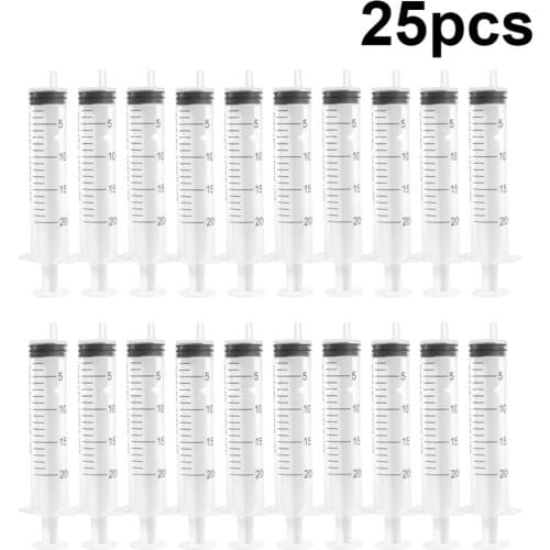 25PCS 20ml Disposable Injector Syringe Without Needle for Refilling Measuring Nutrient