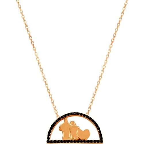 Couple Necklace Love Necklace 925 Sterling Silver Heart Necklace Women Necklace Lover Necklace Sunset Charm Pendant Boho