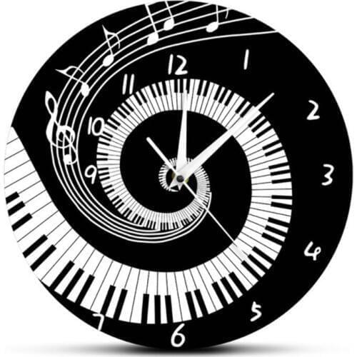Piano quartz wall clocks acrylic watch modern horloge digital clock home decor For Living Room sofa background stickers