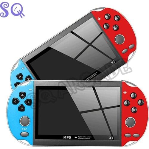 Portable X7/X6 handheld game console 4.3/5.1/7.1 inch LCD screen 8G RAM free nostalgic game music player Built-in 1000+ games