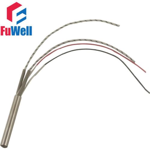 Accept Custom) 304 Stainless Steel Single Head Heating Cartridge Heater with Type K Thermocouple 9mm Tube Diameter