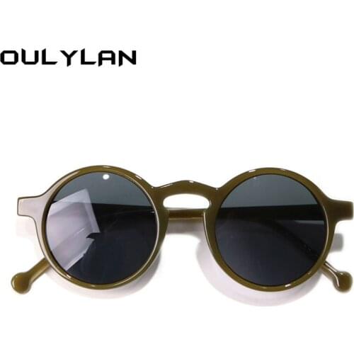 Oulylan Classic Round Sunglasses Women Vintage Brand Men Shades Sun Glasses Ladies UV400 Black Sunglass Green Outdoors Eyewear