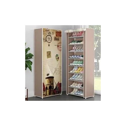 10layer Shoe Rack Detachable Dustproof Nonwoven Fabric Shoe Cabinet Home Standing Space-saving Stand Holder Shoes Organizer