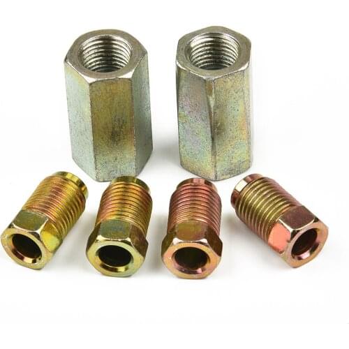 6pcs Brake Pipe 2 Qty 2 Way Female Brake Pipe Connector With 4 M10 10mm Male Brake Nuts Short 3/16 " Union 10mm X 1mm
