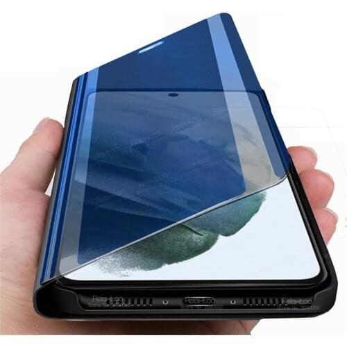Smart Mirror Flip Case For Samsung Galaxy S21 FE Sumsung S 21 Lite Fan Edition S21FE G990B 6.4" Magnetic Stand Cover Shell Coque
