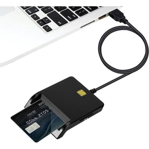 Bank Office Smart Card Reader Bank Card Space-saving IC ID 608 Working Ornaments SIM TF Card Reader for MacOS Win OS