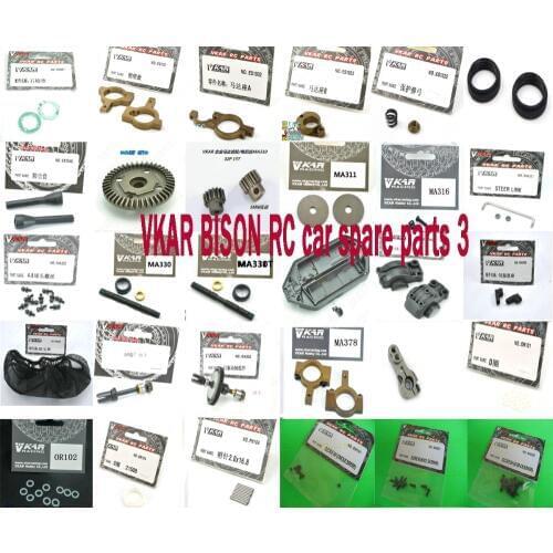VKAR BISON 1/10 RC car spare parts motor seat gear screws spring dust cover drive shaft Chassis servo arm ring pin etc. set3