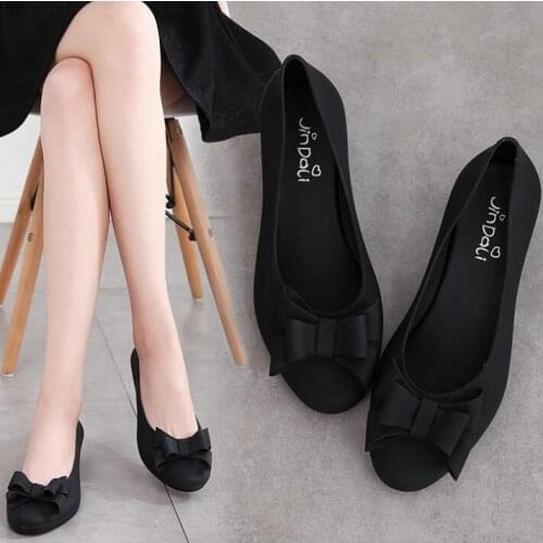 Summer Fashion Simple Style Bowknot Shallow Women Beach Sandals Slip-On Wedges Vacation Lady Lazy Jelly Shoes 20190523