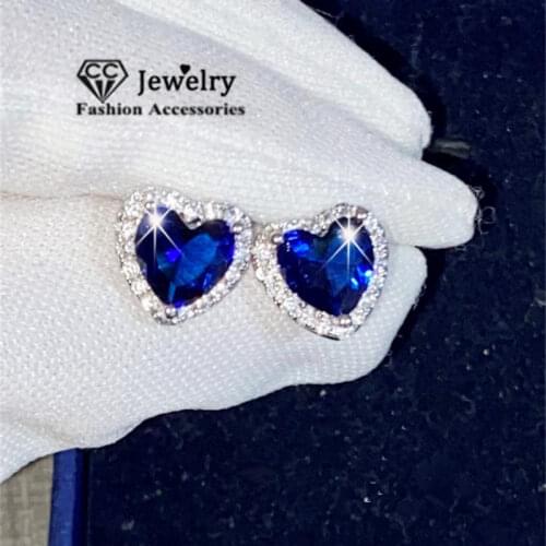 S925 Stud Earrings For Women Sterling Silver Cubic Zirconia Ornaments Luxury Bridal Wedding Trendy Jewelry Accessories CCE663