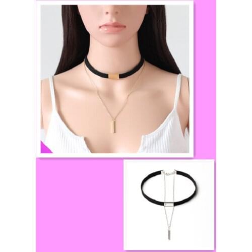 Wholesale 10 Velvet fabric torque pendant necklace combination ladies vintage necklace boho style 2 colors 2021 new