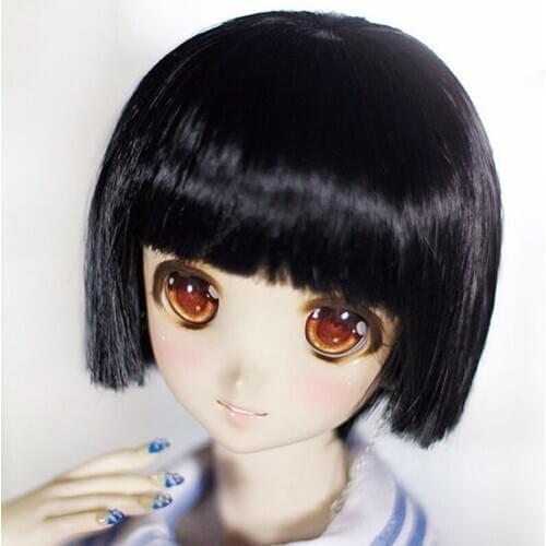 1/3 1/4 1/6 1/8 Bjd SD Wig Short Black Hair Wig High Temperature Wire BJD Wig For BJD Doll Wig