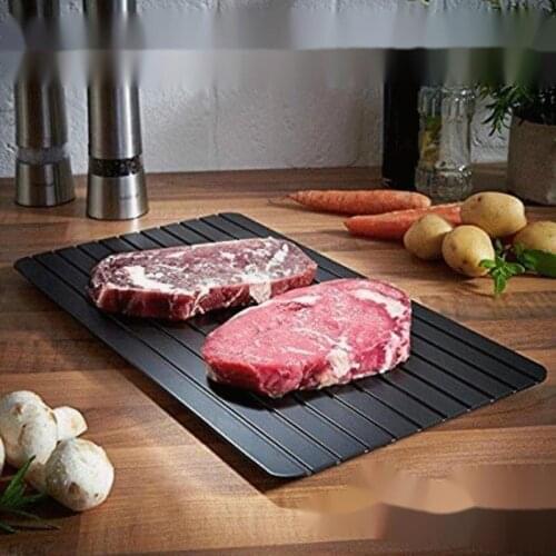1Pcs Fast Defrosting Chopping Blocks Tray Aluminum Thawing Plate Magical Kitchen Restaurant Thaw Food Mat Thermal Chopping Board