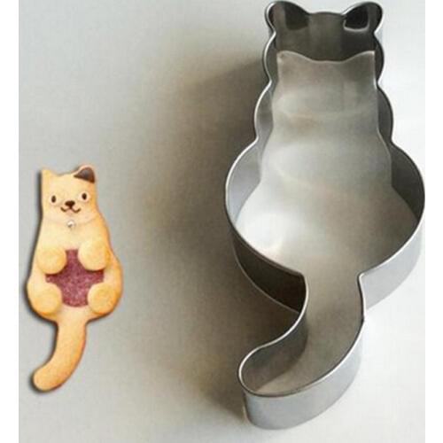 1PC Lovely Cat Stainless Steel Cookie Mold Kitchen Stencils DIY Baking Tools Fondant Chocolate Cake Biscuit Decorative Tools